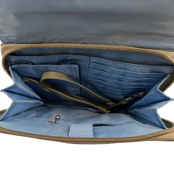 Baggallini Small Tan Crossbody Neutral Travel Bag Magnetic Buckle - Picture 4 of 9